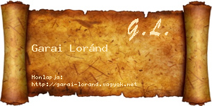 Garai Loránd névjegykártya