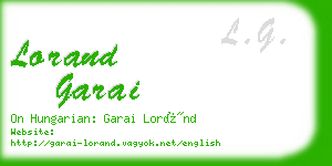 lorand garai business card